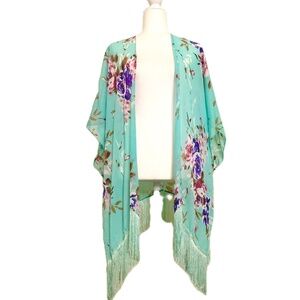 Blue Green Pink and Purple Kimono Elegant Top